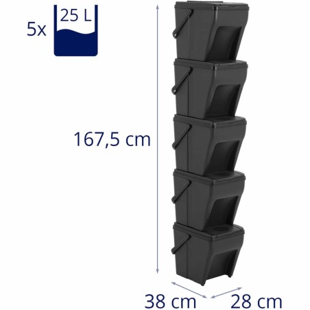 Šiukšlių rinkinys atliekų rūšiavimo konteineriams 5 x 25 l Šiukšlių rinkinys atliekų rūšiavimo konteineriams 5 x 25 l