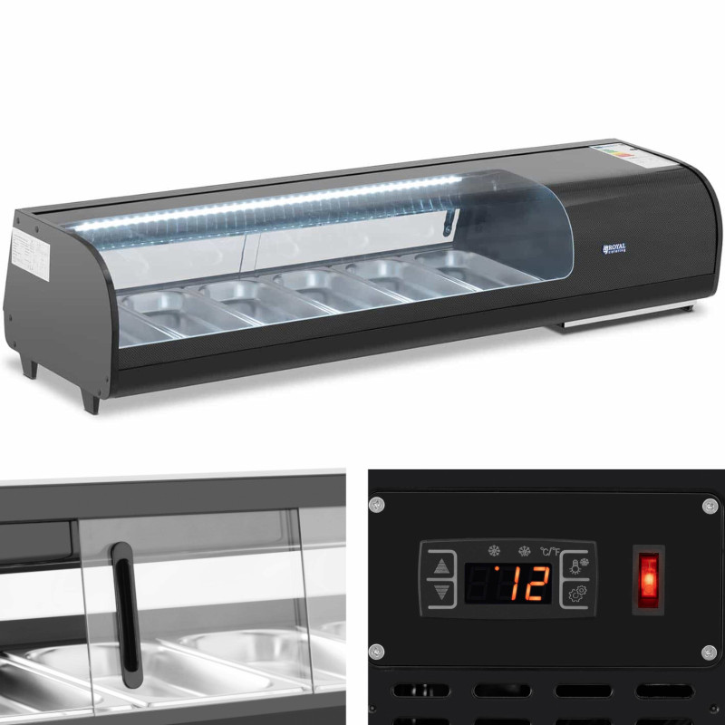 Šaldoma suši vitrina su LED apšvietimu 6 x GN 1/3