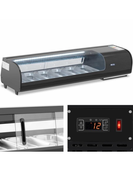 Šaldoma suši vitrina su LED apšvietimu 6 x GN 1/3