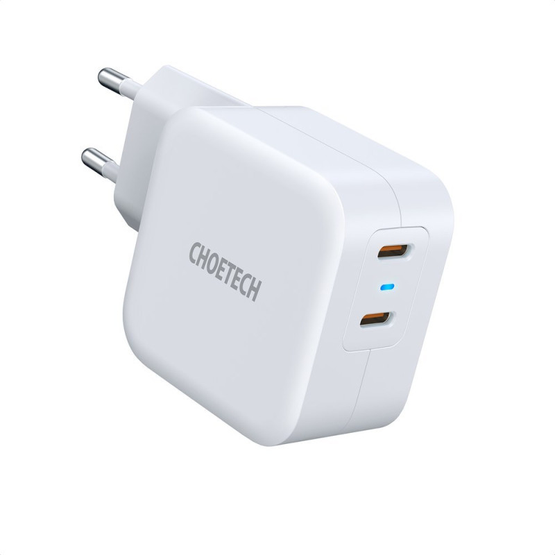 Greitas įkroviklis 2x USB Type C Maitinimo tiekimas 40W 3A baltas