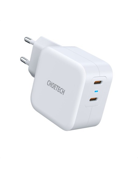 Greitas įkroviklis 2x USB Type C Maitinimo tiekimas 40W 3A baltas Greitas įkroviklis 2x USB Type C Maitinimo tiekimas 40W 3A baltas