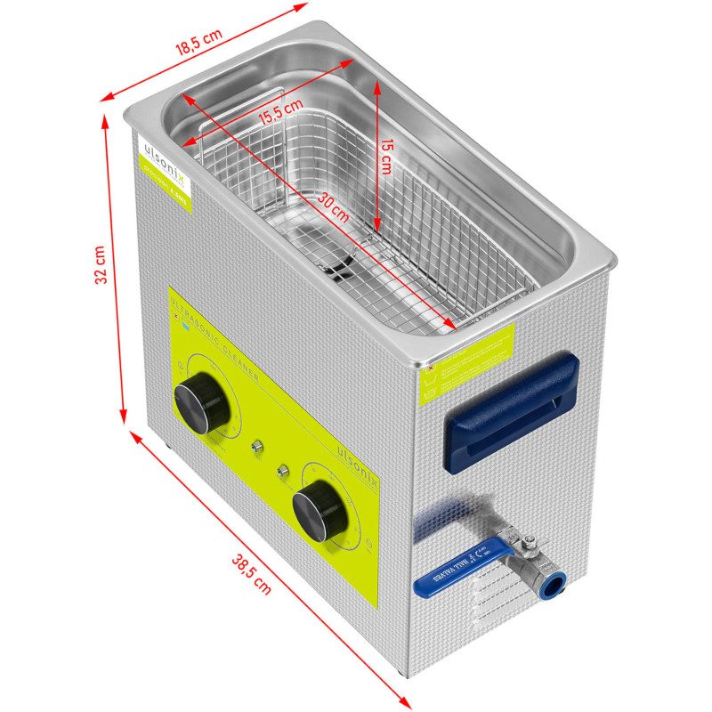 Skalbyklė ultragarsinis vonios valytuvas 6,5 l 180 W