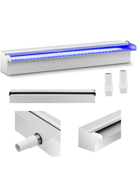 Sieninis kaskadinis krioklio snapelis tvenkinio sodui su LED apšvietimu 60 cm Sieninis kaskadinis krioklio snapelis tvenkinio sodui su LED apšvietimu 60 cm