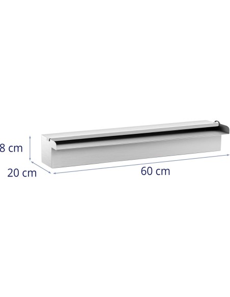 Sieninis kaskadinis krioklio snapelis tvenkinio sodui su LED apšvietimu 60 cm Sieninis kaskadinis krioklio snapelis tvenkinio sodui su LED apšvietimu 60 cm