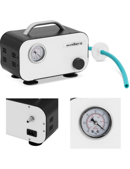 Laboratorinis vakuuminis siurblys su manometru be alyvos 15 l/min 30 W Laboratorinis vakuuminis siurblys su manometru be alyvos 15 l/min 30 W