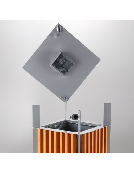 Miesto šiukšliadėžė su pelenine ir išimamu įdėklu metalas + medis 65L Miesto šiukšliadėžė su pelenine ir išimamu įdėklu metalas + medis 65L