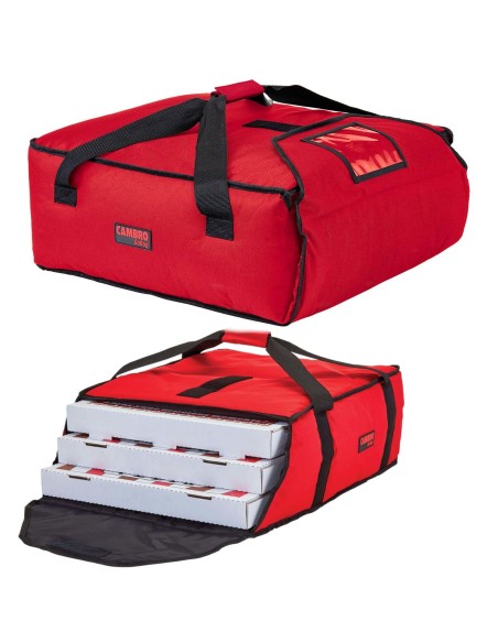 Termo pristatymo krepšys 3-4 dėžėms picos gabenimui 44,5 x 51 x 19 cm - raudonas