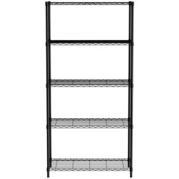 Prisukamas stelažas su 5 lentynomis juodos spalvos 91x45x183 cm - Hendi 812990
