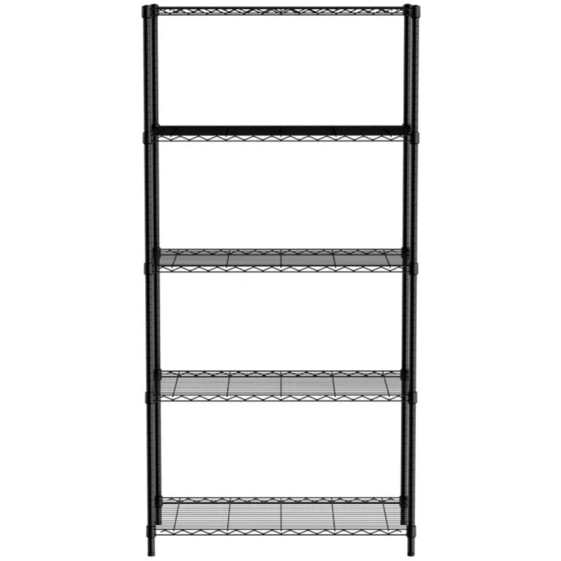 Prisukamas stelažas su 5 lentynomis juodos spalvos 91x45x183 cm - Hendi 812990
