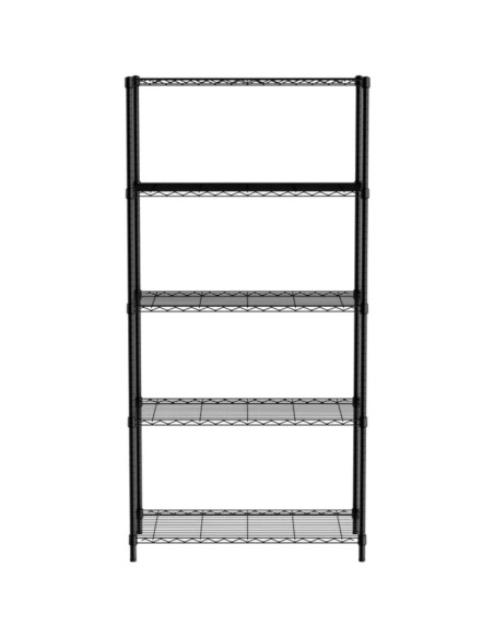 Prisukamas stelažas su 5 lentynomis juodos spalvos 91x45x183 cm - Hendi 812990