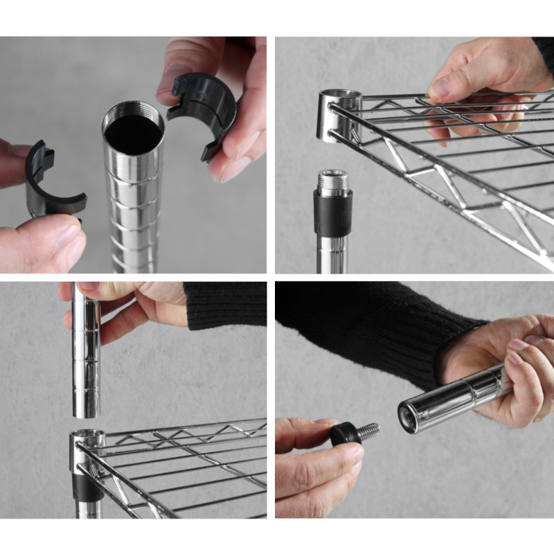 Prisukamas stelažas su 5 lentynomis juodos spalvos 91x45x183 cm - Hendi 812990