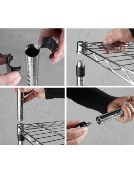 Prisukamas stelažas su 5 lentynomis juodos spalvos 91x45x183 cm - Hendi 812990