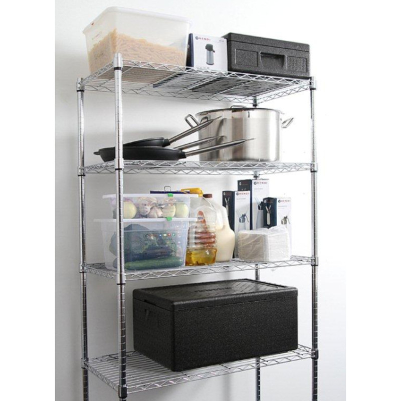 Prisukamas stelažas su 5 lentynomis juodos spalvos 91x45x183 cm - Hendi 812990