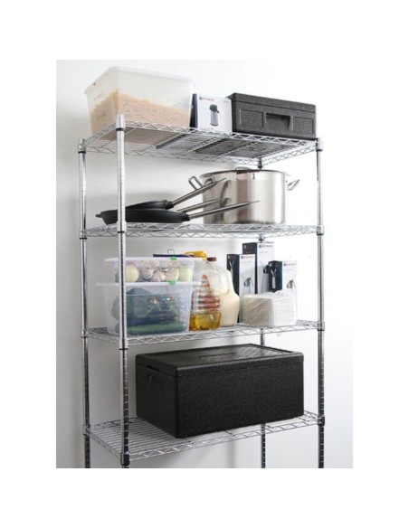 Prisukamas stelažas su 5 lentynomis juodos spalvos 91x45x183 cm - Hendi 812990