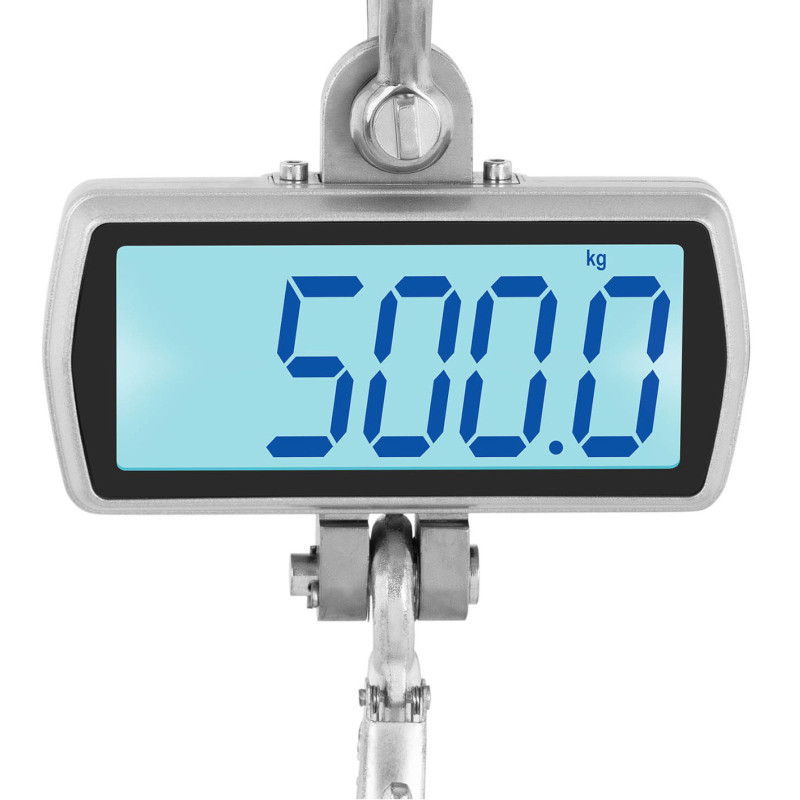 Sandėliavimo kablio svarstyklės su nuotolinio valdymo pulteliu didelis LCD ekranas 500 / 0,1 kg