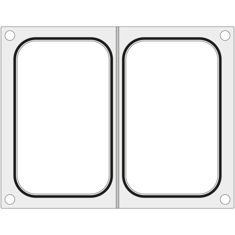 Formos matrica BOKAMA suvirinimo aparatams dviejų padėklų konteineriams 178x113 mm - Hendi 805886 Formos matrica BOKAMA suvirinimo aparatams dviejų padėklų konteineriams 178x113 mm - Hendi 805886