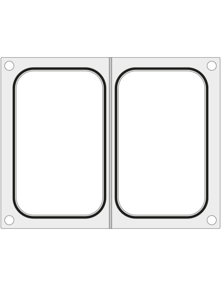Formos matrica BOKAMA suvirinimo aparatams dviejų padėklų konteineriams 178x113 mm - Hendi 805886