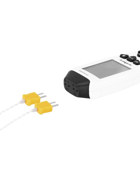 Termometras pramoninis temperatūros matuoklis 2 kanalų K/J LCD diapazonas -200 iki 1370 C Termometras pramoninis temperatūros matuoklis 2 kanalų K/J LCD diapazonas -200 iki 1370 C