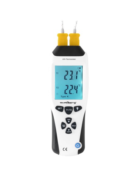 Termometras pramoninis temperatūros matuoklis 2 kanalų K/J LCD diapazonas -200 iki 1370 C Termometras pramoninis temperatūros matuoklis 2 kanalų K/J LCD diapazonas -200 iki 1370 C