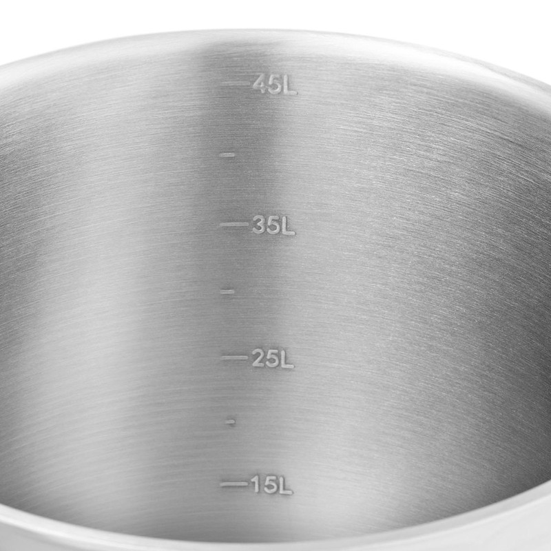 Plieninis puodas su matavimo dangteliu elektrinei dujinei indukcinei viryklei 50 l