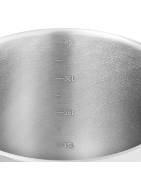 Plieninis puodas su matavimo dangteliu elektrinei dujinei indukcinei viryklei 50 l