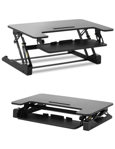 Darbo vietos stovas nešiojamojo kompiuterio monitoriui, reguliuojamas 8 aukščiais 165-415 mm iki 15 kg Darbo vietos stovas nešiojamojo kompiuterio monitoriui, reguliuojamas 8 aukščiais 165-415 mm iki 15 kg