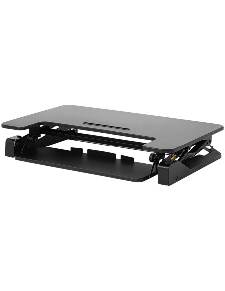 Darbo vietos stovas nešiojamojo kompiuterio monitoriui, reguliuojamas 8 aukščiais 165-415 mm iki 15 kg Darbo vietos stovas nešiojamojo kompiuterio monitoriui, reguliuojamas 8 aukščiais 165-415 mm iki 15 kg