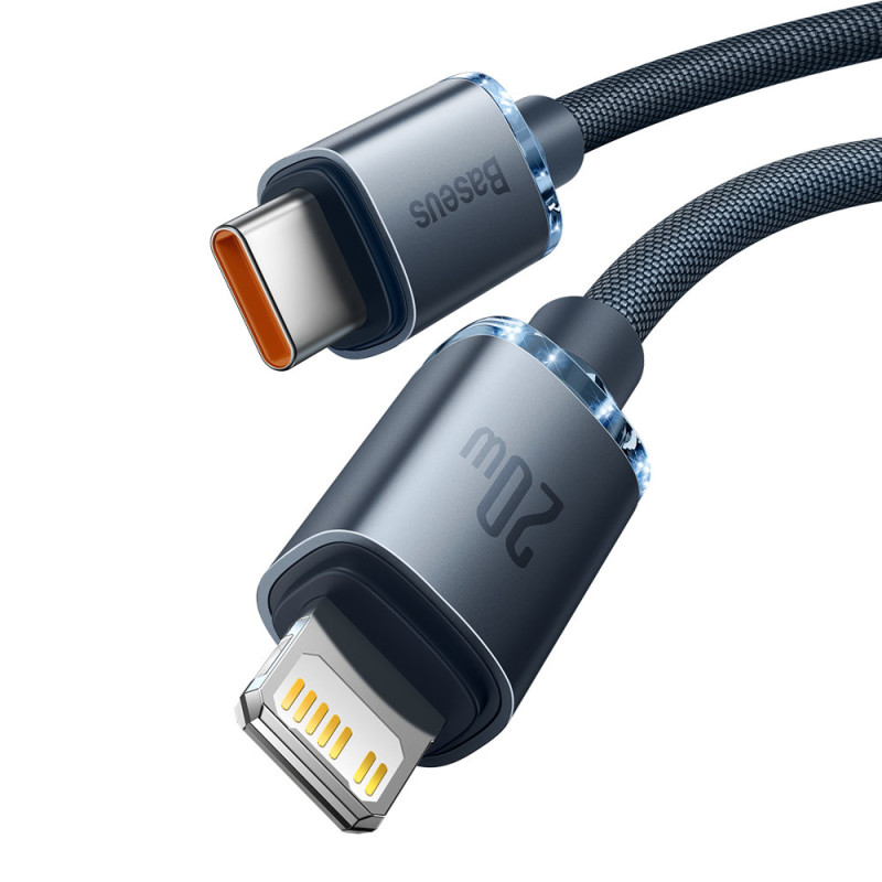 Kabelio laidas greitam įkrovimui ir duomenų perdavimui USB-C iPhone Lightning 20W 2m juodas