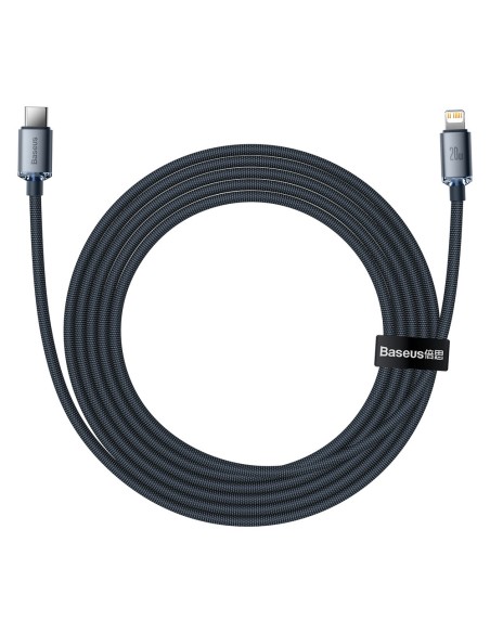 Kabelio laidas greitam įkrovimui ir duomenų perdavimui USB-C iPhone Lightning 20W 2m juodas Kabelio laidas greitam įkrovimui ir duomenų perdavimui USB-C iPhone Lightning 20W 2m juodas