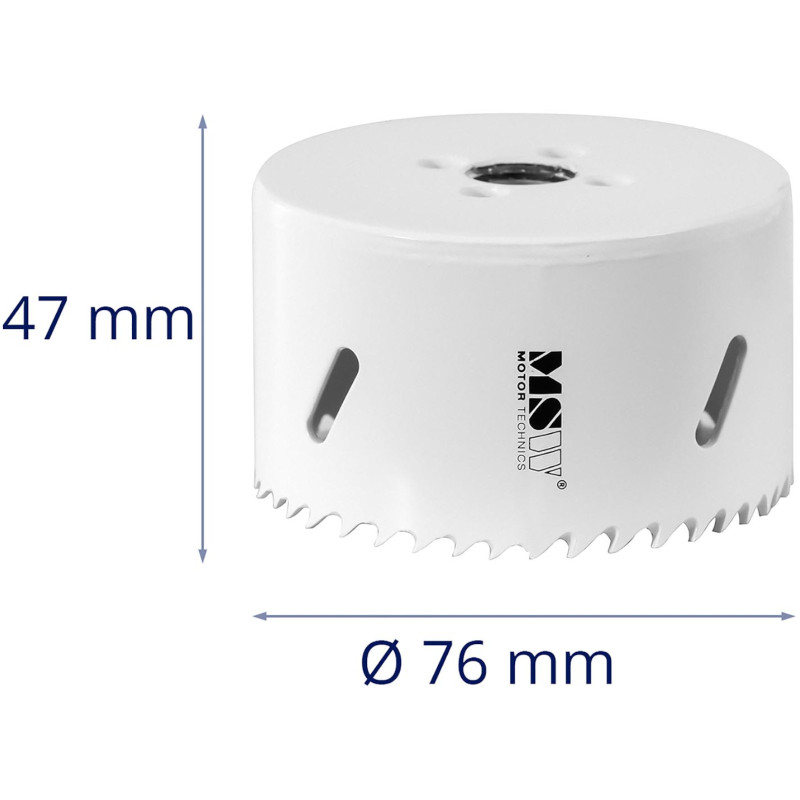 Dviejų metalų skylių pjūklo grąžtas metaliniam medienos plastikui sk. 76 mm