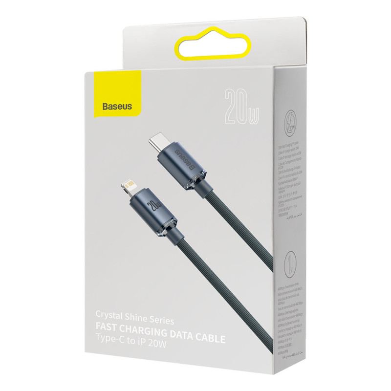 Kabelio laidas greitam įkrovimui ir duomenų perdavimui USB-C iPhone Lightning 20W 2m juodas