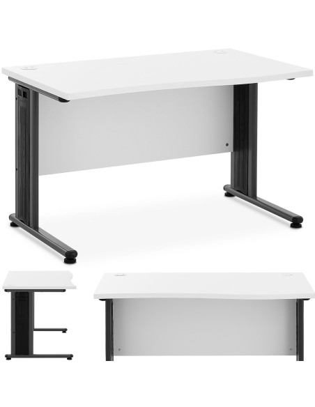 Kompiuterio stalas ant metalinio rėmo 120 x 73 cm balta ir pilka Kompiuterio stalas ant metalinio rėmo 120 x 73 cm balta ir pilka
