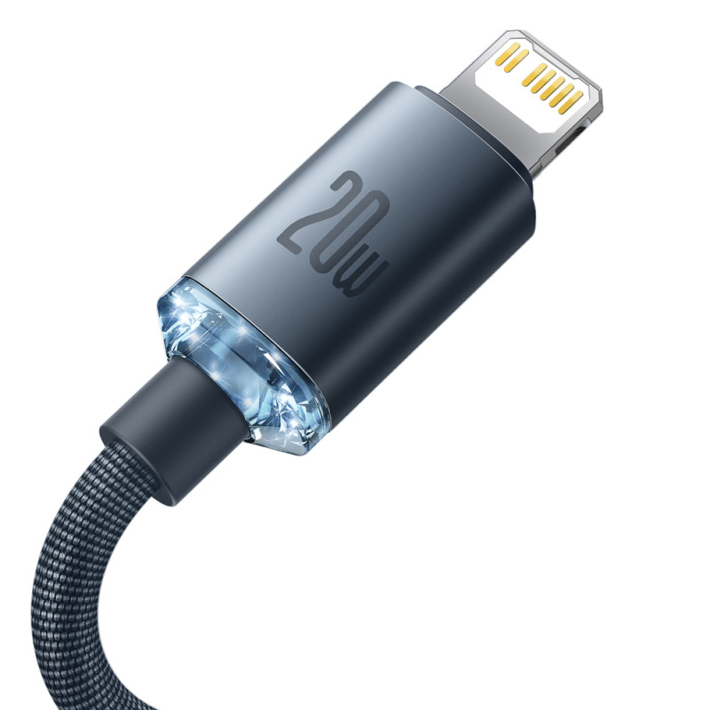 Kabelio laidas greitam įkrovimui ir duomenų perdavimui USB-C iPhone Lightning 20W 2m juodas