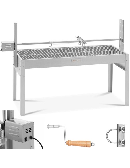 Grilis su anglimis su elektriniu kepsniu paršeliui kepti 13 W 40 kg 127 cm Grilis su anglimis su elektriniu kepsniu paršeliui kepti 13 W 40 kg 127 cm