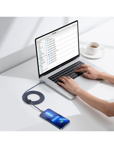 Kabelio laidas greitam įkrovimui ir duomenų perdavimui USB-C iPhone Lightning 20W 2m juodas Kabelio laidas greitam įkrovimui ir duomenų perdavimui USB-C iPhone Lightning 20W 2m juodas