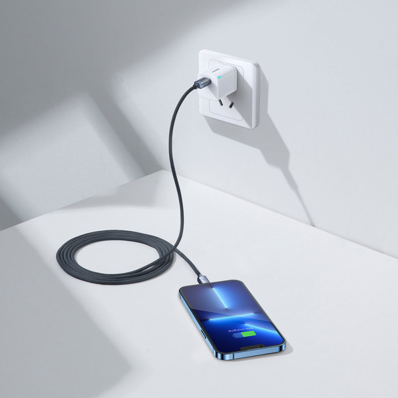 Kabelio laidas greitam įkrovimui ir duomenų perdavimui USB-C iPhone Lightning 20W 2m juodas