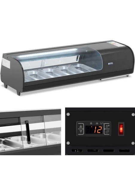 Šaldoma suši vitrina su LED apšvietimu 5 x GN 1/3