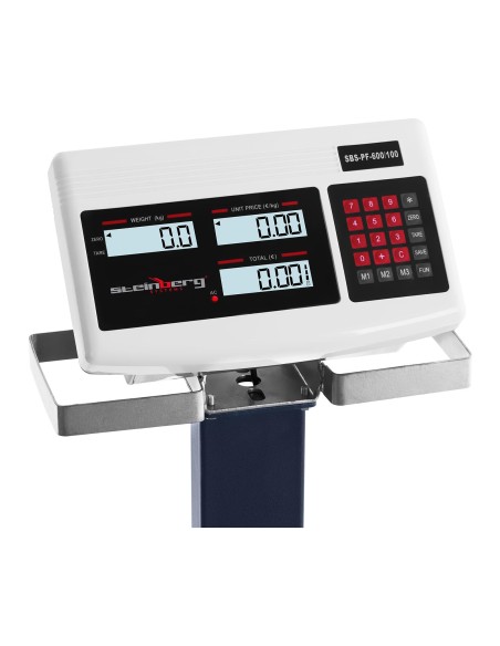 Sandėliavimo platforminės svarstyklės su ratukais SBS-PF-600/100 LCD iki 600kg Sandėliavimo platforminės svarstyklės su ratukais SBS-PF-600/100 LCD iki 600kg