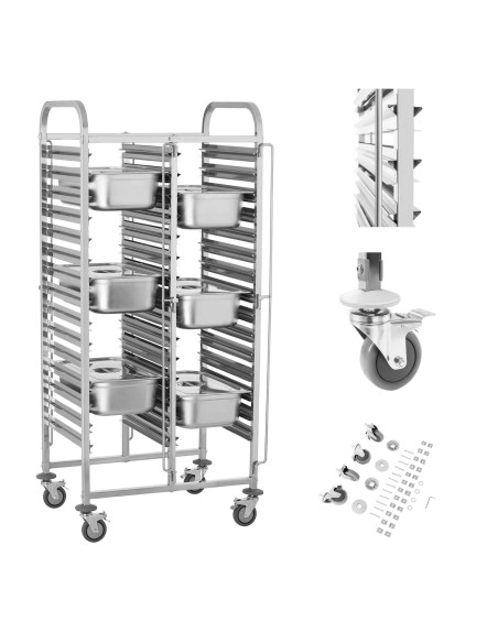 Nerūdijančio plieno maitinimo vežimėlis gastronomijai 30 x GN 1/1 RCTW-30GN.1