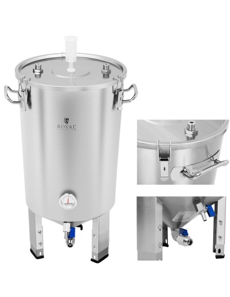 Konteinerio fermentacijos katilas alaus fermentatorius su aušintuvu 30L Konteinerio fermentacijos katilas alaus fermentatorius su aušintuvu 30L