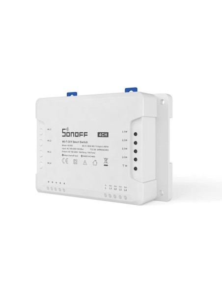 Išmanusis 4 kanalų relės WiFi srovės jungiklis baltas 4CHR3 Išmanusis 4 kanalų relės WiFi srovės jungiklis baltas 4CHR3