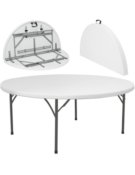 Apvalus sulankstomas maitinimo stalas iki 250 kg skersmens. 1500 x 740 mm – Hendi 810996