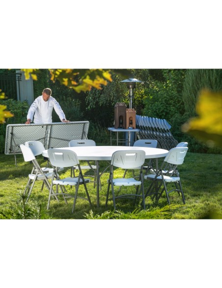 Apvalus sulankstomas maitinimo stalas iki 250 kg skersmens. 1500 x 740 mm – Hendi 810996