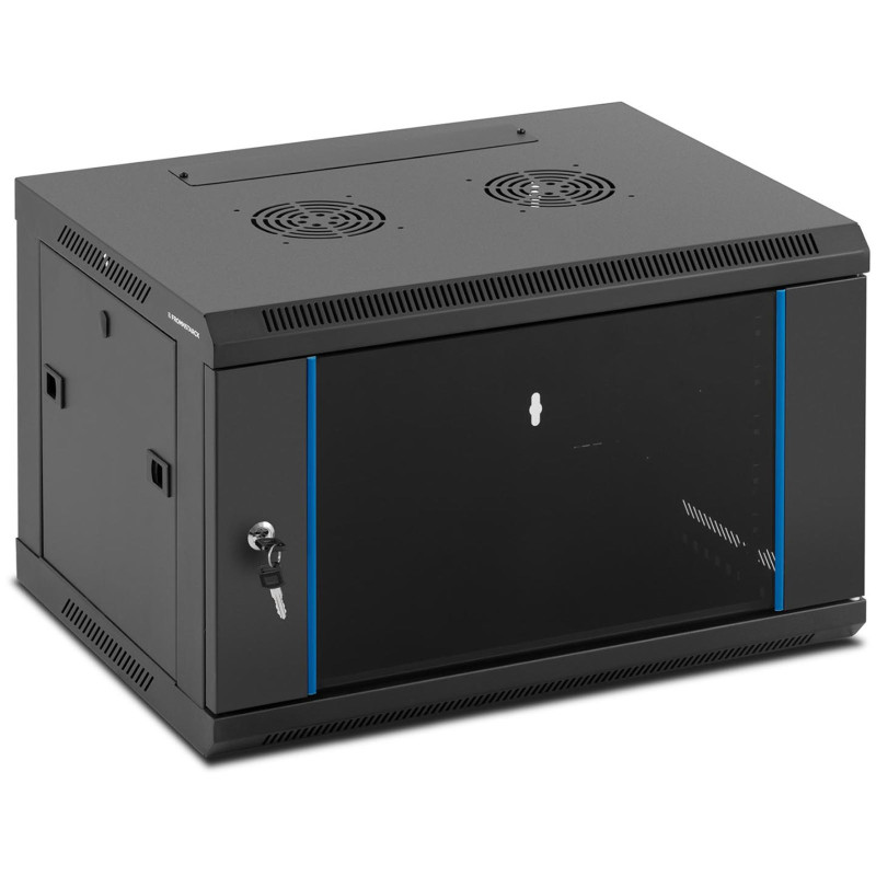 RACK tinklo serverio spintelė pakabinama 19'' 6U IP20 iki 60 kg 60x44x37 cm JUODA