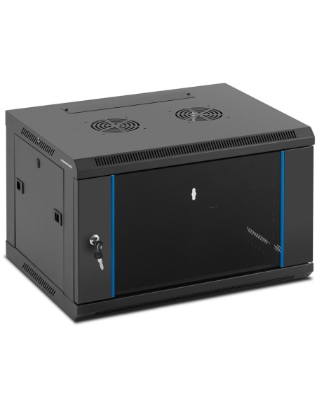 RACK tinklo serverio spintelė pakabinama 19'' 6U IP20 iki 60 kg 60x44x37 cm JUODA