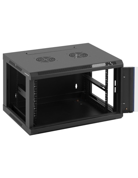 RACK tinklo serverio spintelė pakabinama 19'' 6U IP20 iki 60 kg 60x44x37 cm JUODA