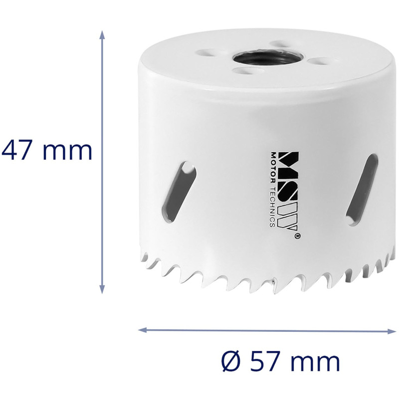 Dviejų metalų skylių pjūklo grąžtas metaliniam medienos plastikui sk. 57 mm