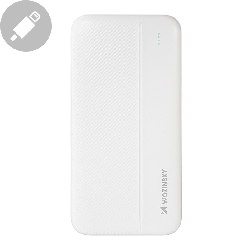 Powerbank Li-Po 10000mAh 2xUSB balta