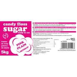 Spalvotas cukrus cukraus vatai raudonas natūralaus skonio 5kg