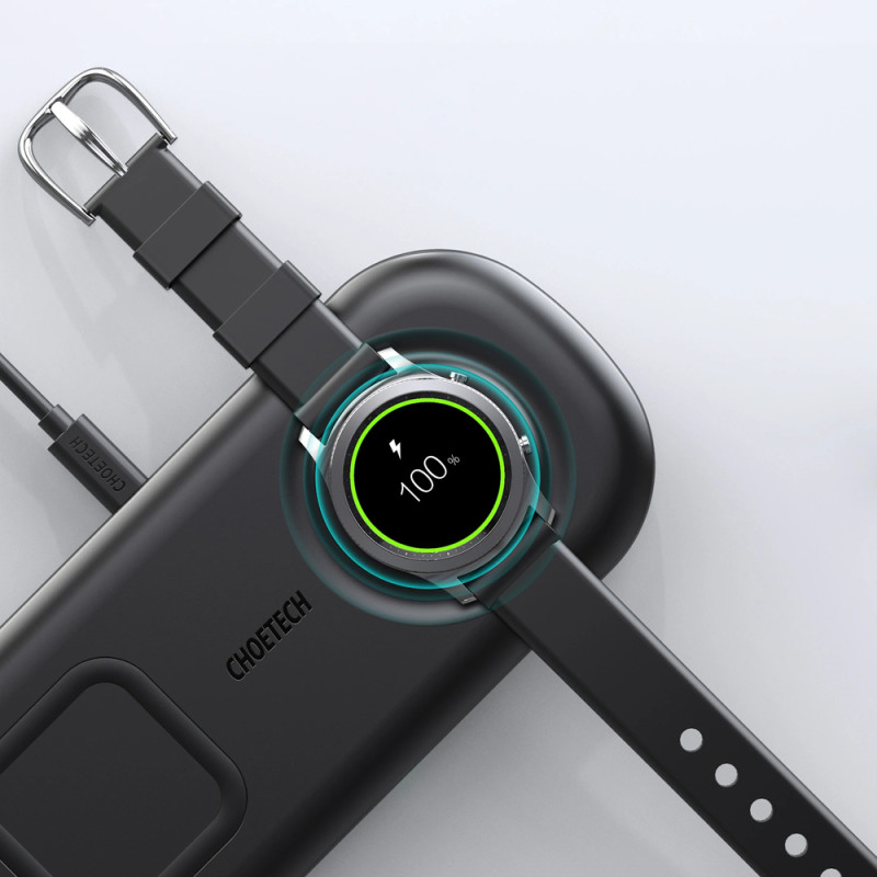 10W Qi belaidis įkroviklis telefonui ir Samsung Galaxy Watch juodas